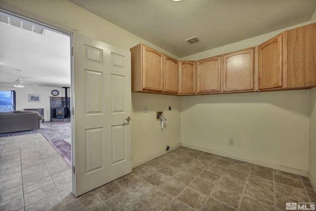 6100 Sage Flat Rd, Reno, NV 89510 - laundry area featuring cabinet space, hookup for a washing machine, ceiling fan, hookup for an electric dryer, and baseboards