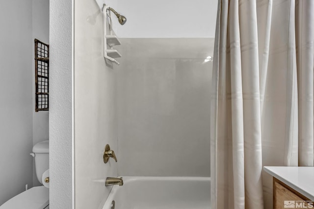 6100 Sage Flat Rd, Reno, NV 89510 - full bath featuring shower / bath combo, toilet, and vanity