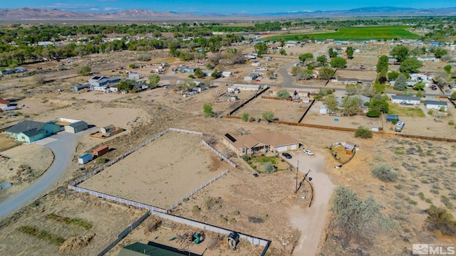 1253 Briggs Ln, Fallon, NV 89406 - aerial view of property and surrounding area with a mountain backdrop and a desert landscape