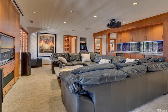 572 Rockrose Ct, Incline Village, NV 89451 - cinema room featuring light carpet and recessed lighting