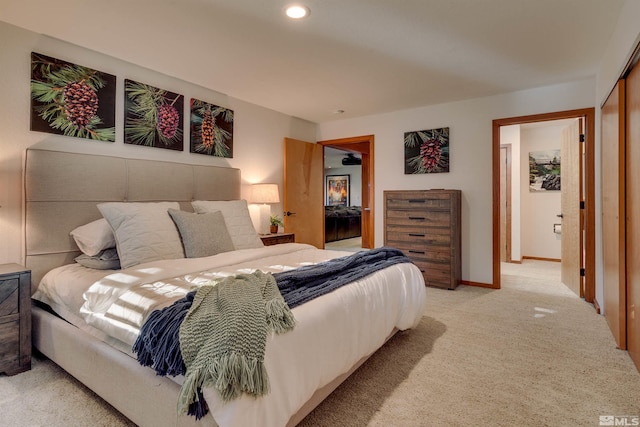 572 Rockrose Ct, Incline Village, NV 89451 - bedroom featuring light carpet, baseboards, and recessed lighting