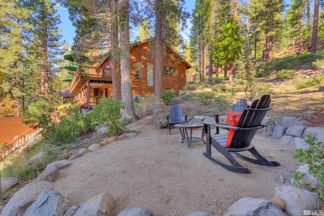 572 Rockrose Ct, Incline Village, NV 89451 - view of patio with a fire pit and a deck