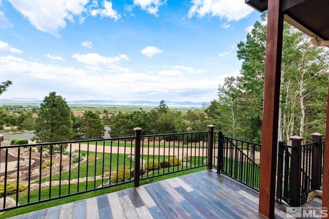 1101 Sierra Country Ct, Gardnerville, NV 89460 - deck featuring a mountain view