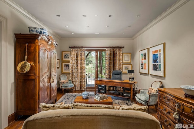 6025 Lake Geneva, Reno, NV 89511 - office area with wood finished floors and crown molding