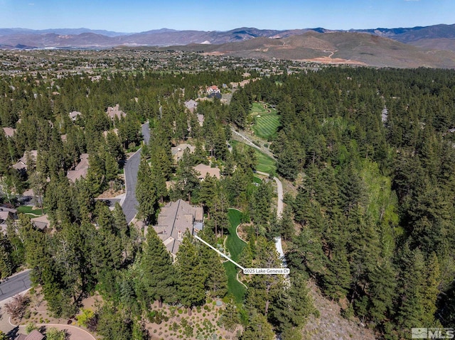 6025 Lake Geneva, Reno, NV 89511 - aerial overview of property's location with a forest and mountains