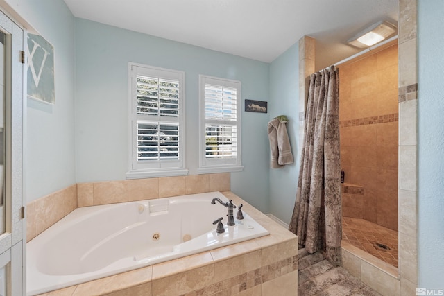 1973 Arabian Ln, Gardnerville, NV 89410 - bathroom featuring a shower stall and a jetted tub