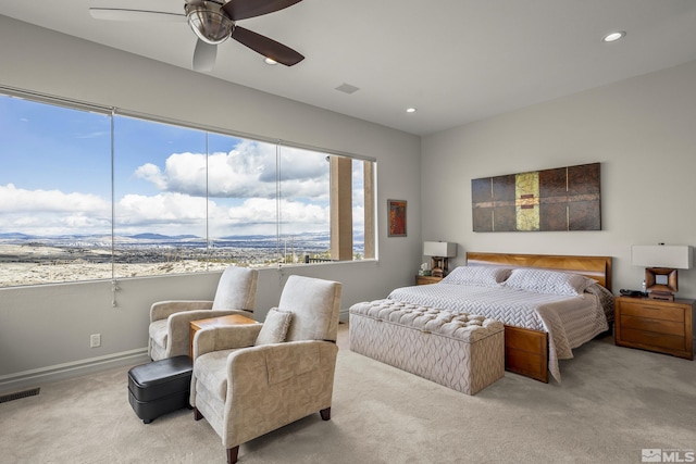 3605 Silver Vista Dr, Reno, NV 89511 - carpeted bedroom with recessed lighting, a ceiling fan, and baseboards