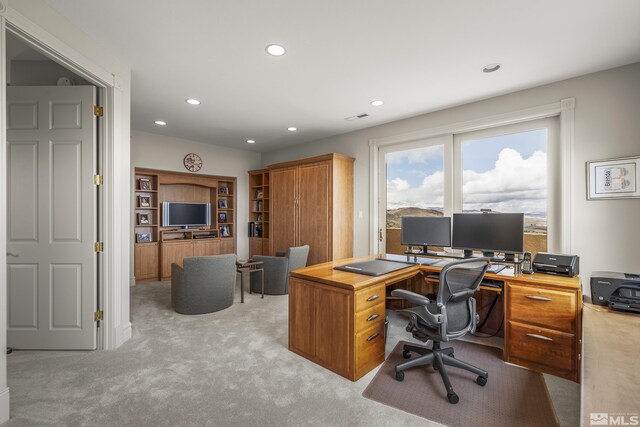 3605 Silver Vista Dr, Reno, NV 89511 - home office with carpet flooring and recessed lighting