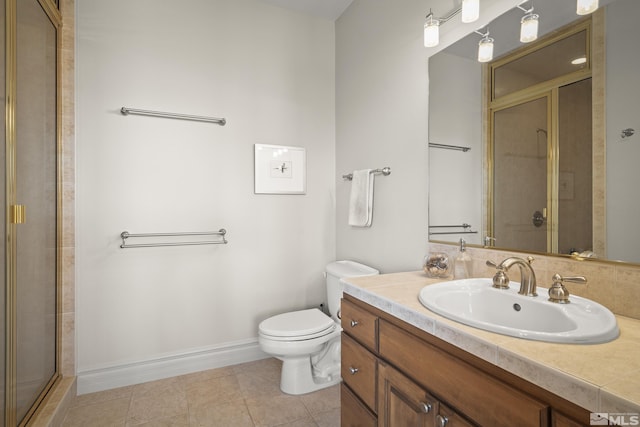 3605 Silver Vista Dr, Reno, NV 89511 - bathroom featuring a shower stall, toilet, and vanity