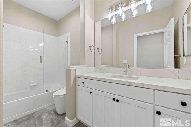 6141 Solstice Dr, Sparks, NV 89436 - full bathroom with toilet, vanity, bathtub / shower combination, and marble finish flooring