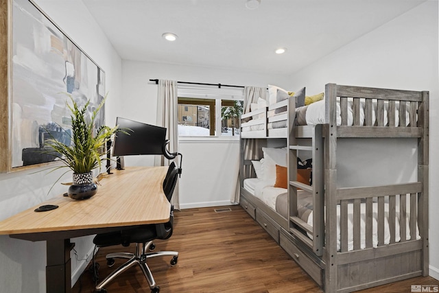 321 Ski Way Unit 29, Incline Village, NV 89451 - bedroom featuring wood finished floors, an office area, recessed lighting, and baseboards