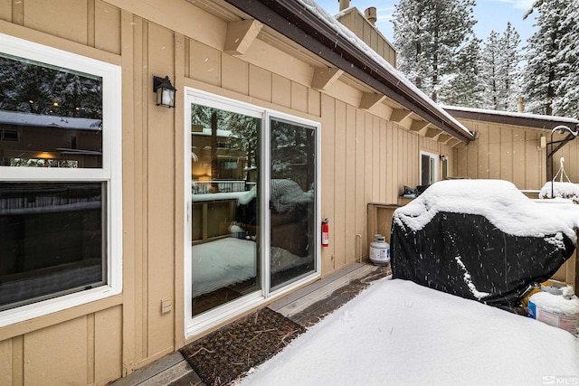 321 Ski Way Unit 29, Incline Village, NV 89451 - snow covered property with board and batten siding and a chimney