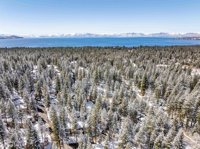 321 Ski Way Unit 29, Incline Village, NV 89451 - aerial overview of property's location featuring a heavily wooded area and a water and mountain view