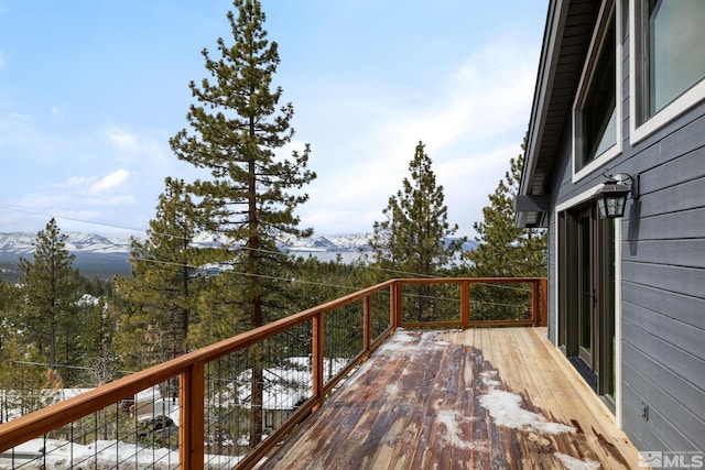 520 Laurel Ln, Stateline, NV 89449 - wooden deck with a mountain view