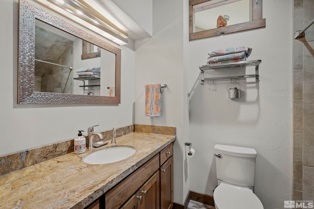 396 Tramway Dr # 3, Stateline, NV 89449 - bathroom with toilet, a tile shower, and vanity
