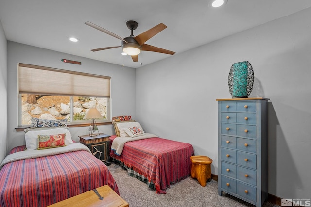 396 Tramway Dr # 3, Stateline, NV 89449 - carpeted bedroom with recessed lighting and a ceiling fan
