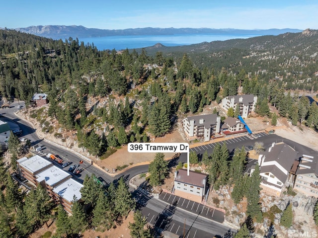 396 Tramway Dr # 3, Stateline, NV 89449 - aerial overview of property's location with a mountain backdrop and a forest