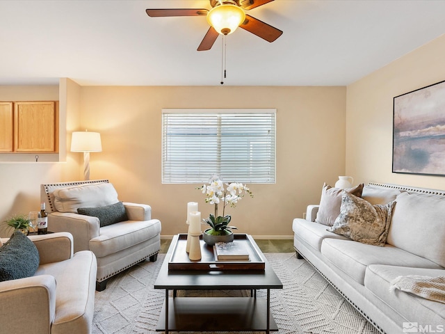 7433 Gannon Dr, Reno, NV 89506 - living room with a ceiling fan and baseboards