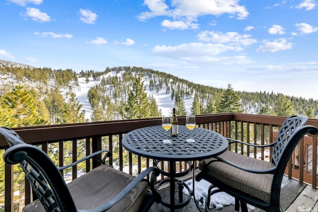 400 Fairview Blvd Unit 217, Incline Village, NV 89451 - wooden terrace featuring a mountain view and a wooded view