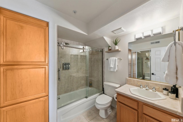 400 Fairview Blvd Unit 217, Incline Village, NV 89451 - full bathroom with toilet, tile patterned flooring, vanity, and bath / shower combo with glass door