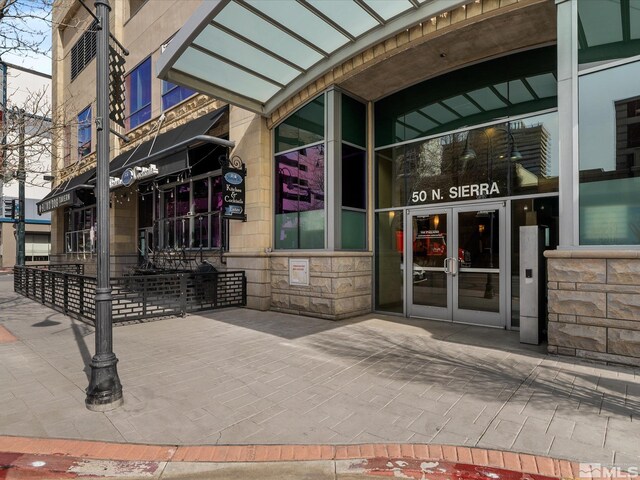 50 N Sierra Unit 605, Reno, NV 89501 - property entrance with stone siding and french doors