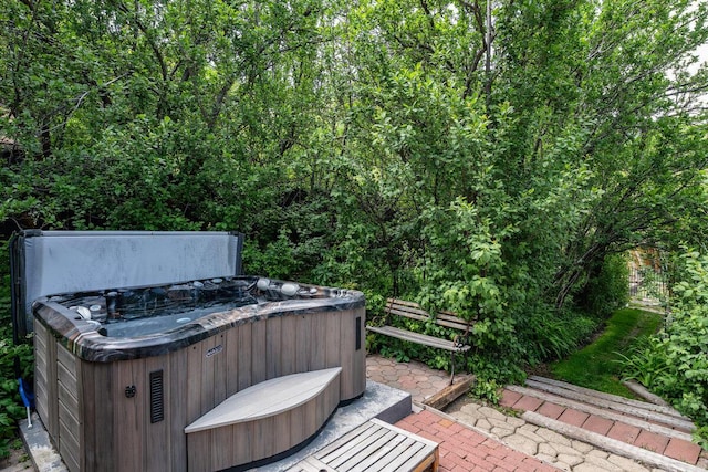 182 Mill St, Genoa, NV 89411 - view of patio with a hot tub