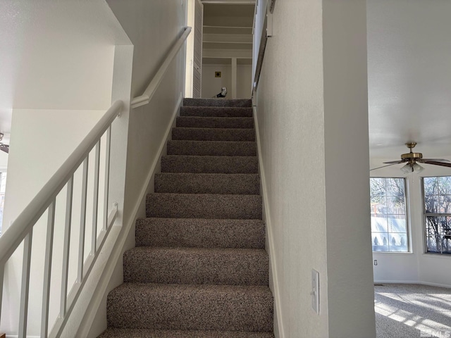 1721 Burnside Dr, Sparks, NV 89434 - stairway with a ceiling fan and carpet floors