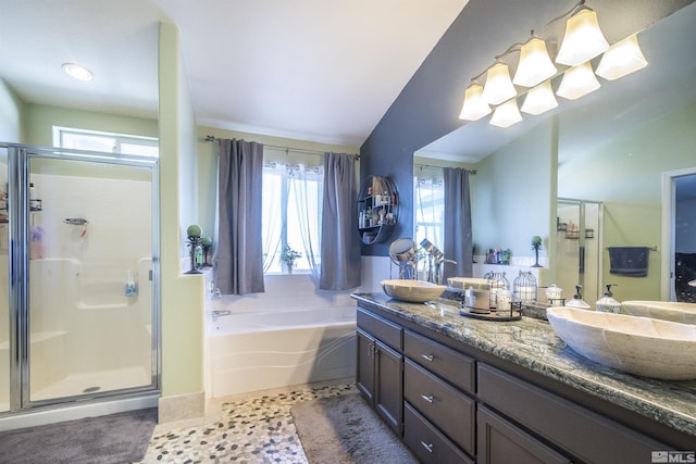 1875 View Ct, Fernley, NV 89408 - full bath featuring a stall shower, a garden tub, and double vanity
