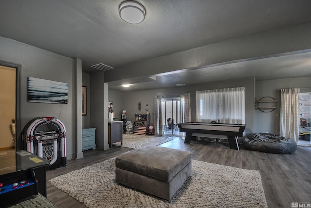 1875 View Ct, Fernley, NV 89408 - living area with wood finished floors and pool table