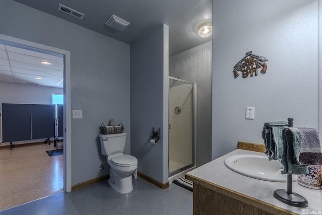 1875 View Ct, Fernley, NV 89408 - bathroom with a shower stall, toilet, baseboards, and vanity