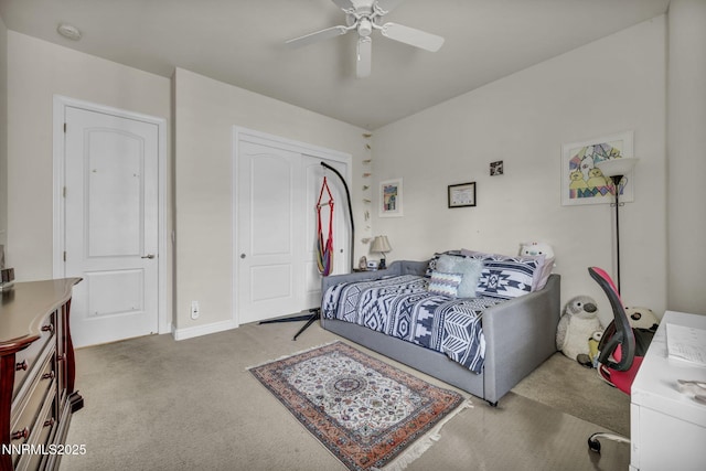 10100 Via Ponte, Reno, NV 89511 - bedroom with carpet floors, a closet, and ceiling fan