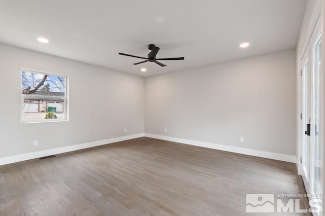 995 Skyline Blvd, Reno, NV 89509 - spare room with ceiling fan, wood finished floors, baseboards, and recessed lighting