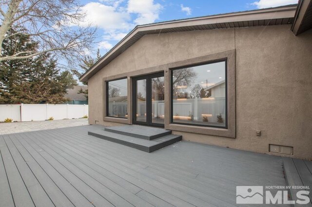 995 Skyline Blvd, Reno, NV 89509 - wooden terrace featuring fence
