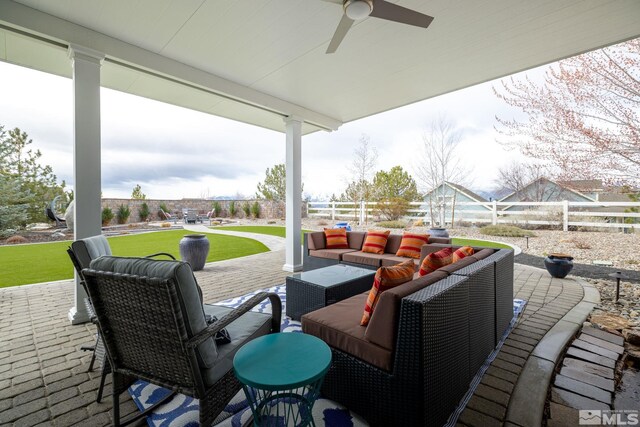 1659 Chiquita Ci, Minden, NV 89423 - view of patio with an outdoor living space and ceiling fan