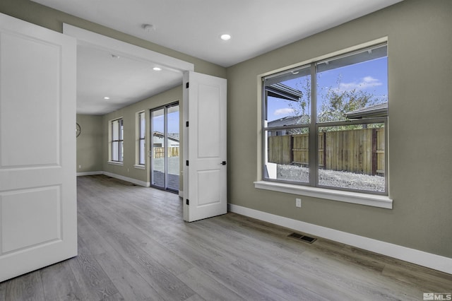 1791 La Cita, Minden, NV 89423 - spare room featuring baseboards, wood finished floors, recessed lighting, and a smoke detector