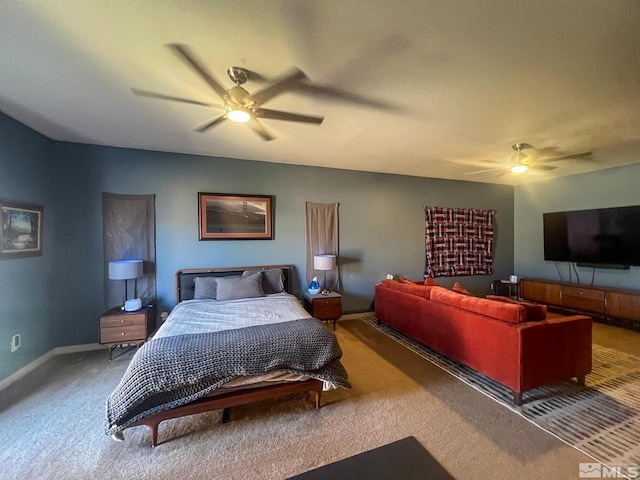 1090 Aster Ln, Fernley, NV 89408 - bedroom featuring carpet flooring, baseboards, and a ceiling fan