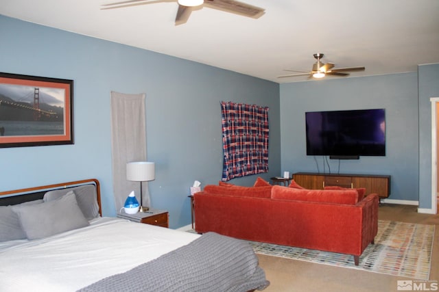 1090 Aster Ln, Fernley, NV 89408 - carpeted bedroom with ceiling fan
