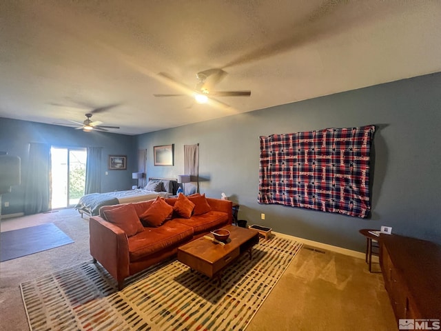 1090 Aster Ln, Fernley, NV 89408 - living area with carpet floors and ceiling fan
