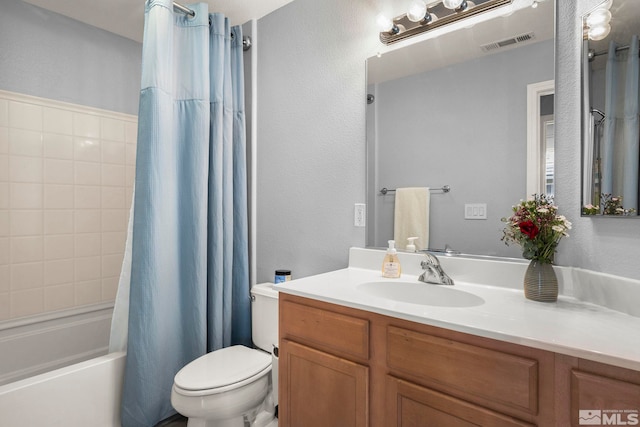 17000 Wedge Pkwy Unit 3221, Reno, NV 89511 - full bathroom featuring vanity, toilet, and shower / tub combo with curtain
