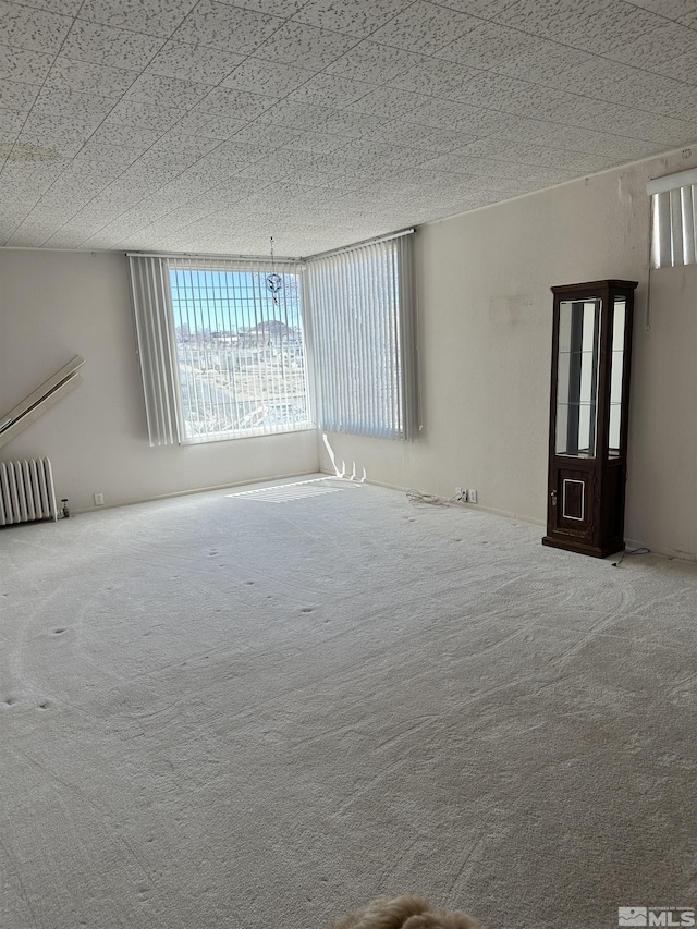 101 Mcculloch Ave, Tonopah, NV 89049 - unfurnished living room with carpet flooring and radiator heating unit