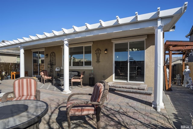 7117 Mustengo Dr, Reno, NV 89506 - view of patio with fence, an outdoor living space, and entry steps