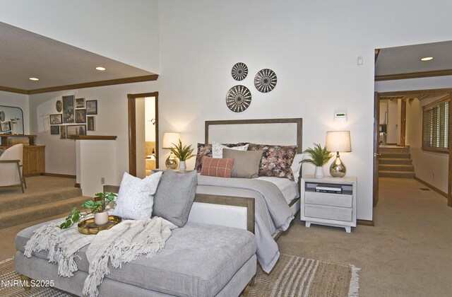 205 Scotch Pine Rd, Reno, NV 89511 - bedroom featuring carpet flooring, recessed lighting, baseboards, and a high ceiling