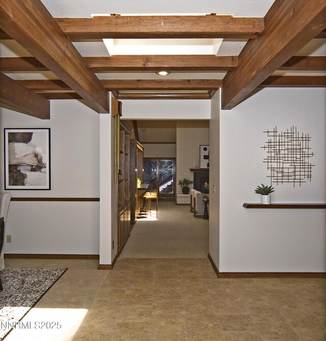 205 Scotch Pine Rd, Reno, NV 89511 - corridor with beamed ceiling and baseboards