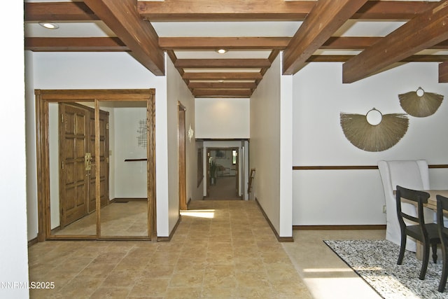 205 Scotch Pine Rd, Reno, NV 89511 - corridor with beamed ceiling and baseboards