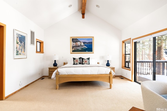 513 Lucille Dr, Incline Village, NV 89451 - bedroom featuring light colored carpet, access to outside, and baseboards