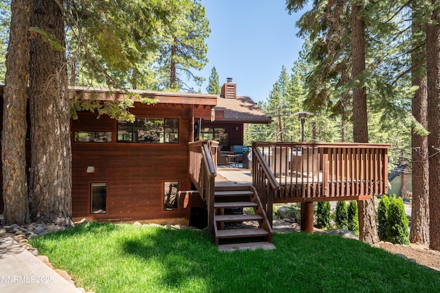 513 Lucille Dr, Incline Village, NV 89451 - wooden deck with a lawn