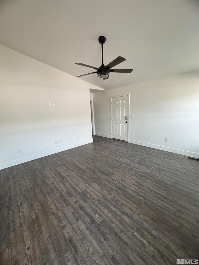 794 Megan Way, Fallon, NV 89406 - spare room featuring a ceiling fan, dark wood-style flooring, and baseboards