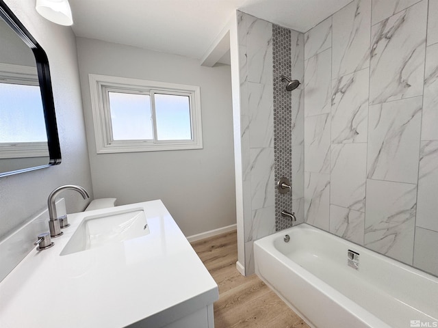 675 L St, Hawthorne, NV 89415 - bathroom featuring wood finished floors, shower / washtub combination, and vanity