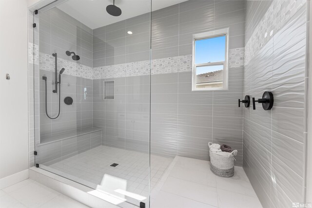 8956 Suncreek Trl, Reno, NV 89523 - full bathroom with tiled shower and tile patterned floors