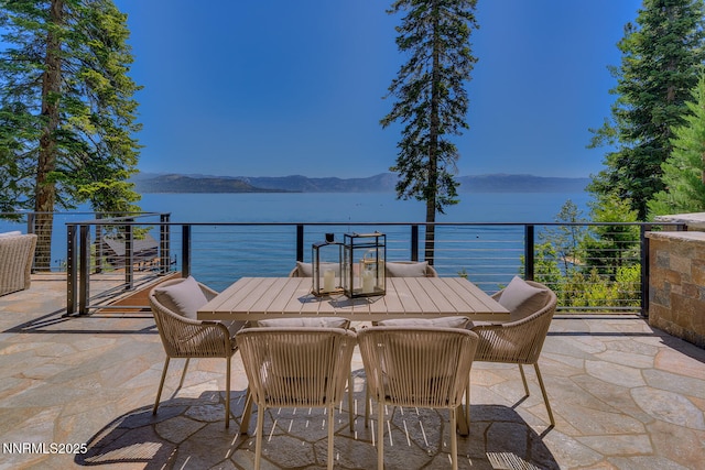 4250 N Lake Blvd, Carnelian Bay, CA 96140 - patio / terrace featuring a water and mountain view